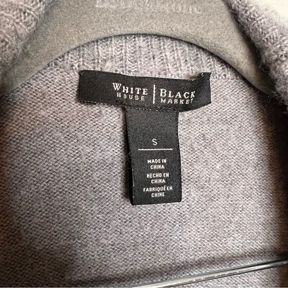 White House Black Market Women Open Front Wool Blend Gray Sweater Size Small GUC - Picture 2 of 7
